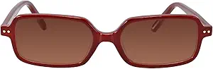TIJN Retro Rectangular Sunglasses for Women,Vintage 90s Style,Trendy Lightweight UV Protection,Fashion Square Frame,Dark Red