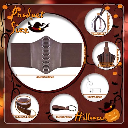 Olgaa 6 Pcs Halloween Renaissance Costume Women Medieval Corset Renaissance Belt Cork Potion Bottle Costume Accessory thumb #1