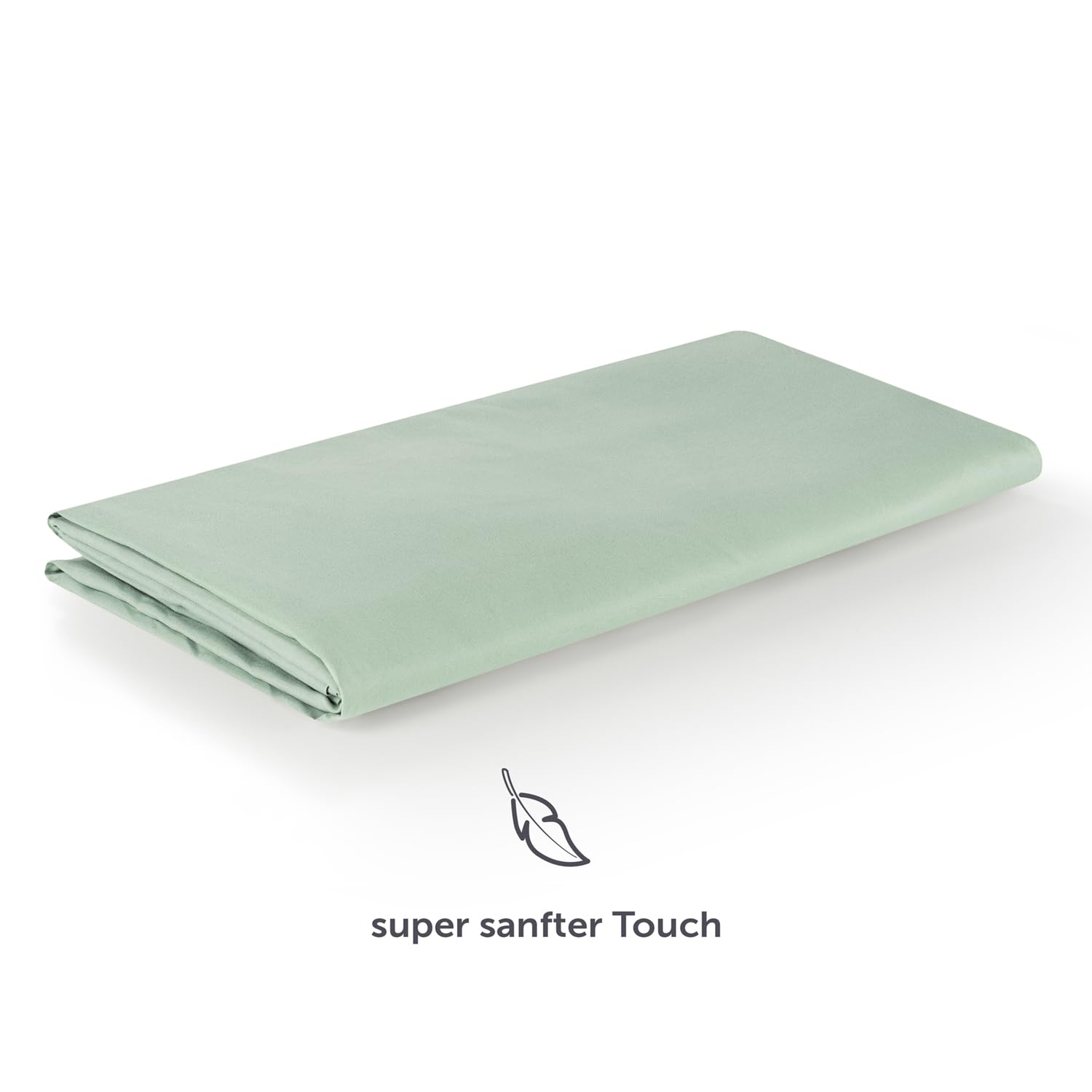 Blumtal Drap Plat 1 Personne 160x275 pour Lit 90x190/200 en Microfibre Doux - Drap 160x275 cm sans Elastique - Drap Plat 160x275 Facile à Entretenir - Draps 160x275 Doux pour la Peau en Vert Clair