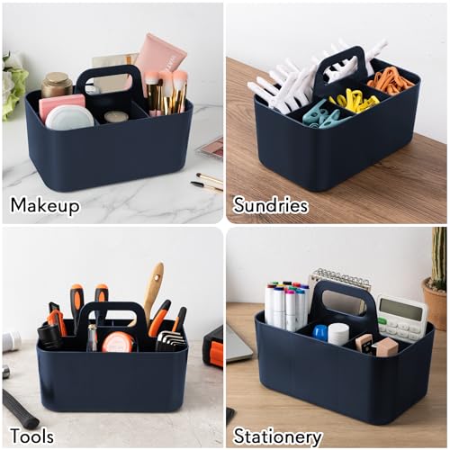Image of Tiawudi Multipurpose Caddy Organizer, Plastic Caddy with Handle, Stackable Desk Organizer for Stationery, Marker and Pencil, Office Supplies Organizer, Dorm Caddy