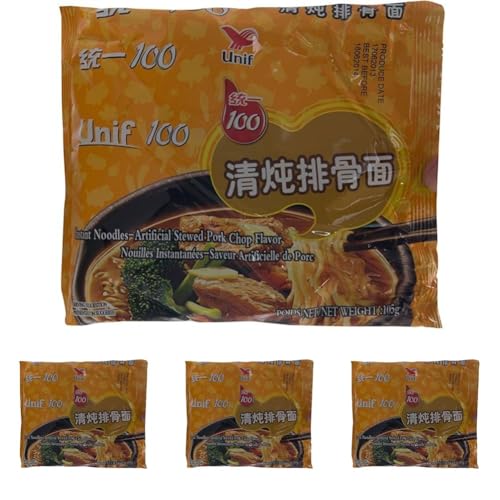 UNIF Fideos instantáneos con sabor a cerdo, 1 x 105 g (Paquete de 4)