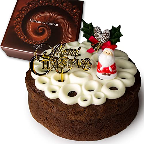 魔法洋菓子店ソルシエ クリスマスケーキ ガトーショコラ クラシック チョコレートケーキ 5号 直径15cm 4人〜6人分 320g 【クリスマス飾り付】 スイーツ ギフト
