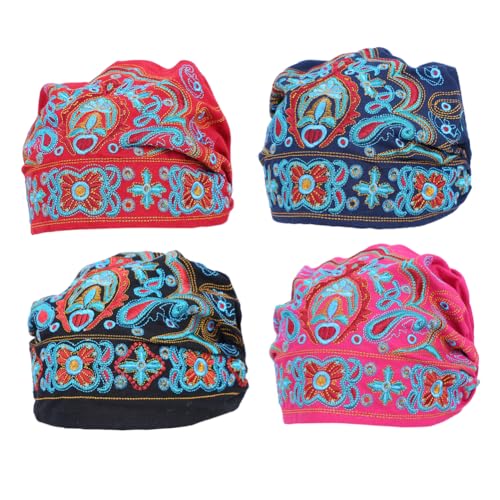 4 Piezas Gorro Bandana Boina Étnica Mujer miniatura 1