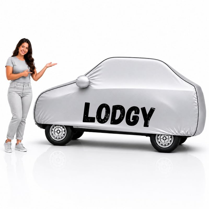 Image of Long-Life 100% Waterproof Lodgy Car Body Cover for Dust & Rain, Compatible with All Models of Lodgy Car Cover, Comes with Bird Droppings, Scratch, UV and Paint Protection - Silver