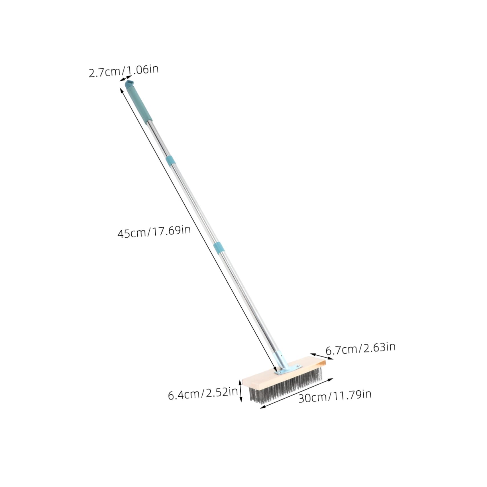 GRIRIW Garage Floor Scrubber Brush Stiff Bristle Wire Brush 138cm Stainless Steel Handle for Concrete Cleaning