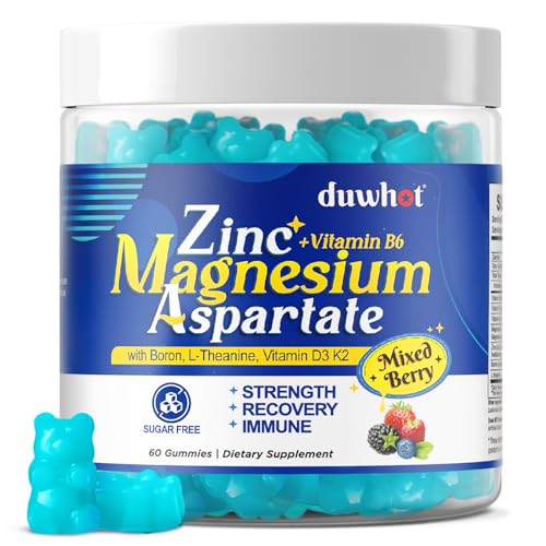 Zinc Magnesium Supplement Magnesium Zinc Aspartate with Vitamin B6 60 ct