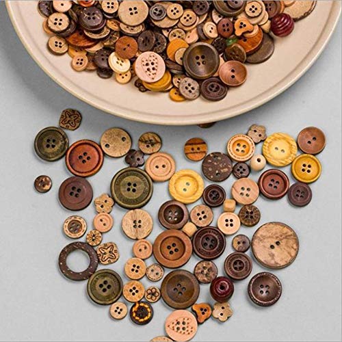 Youery 600pcs Coconut Wood Buttons DIY Shell Lines Buttons 2/4 Holes Buttons for Sewing and Crafts for Sewing Craft Scrapbooking and DIY Ornament Handmade - Image 4
