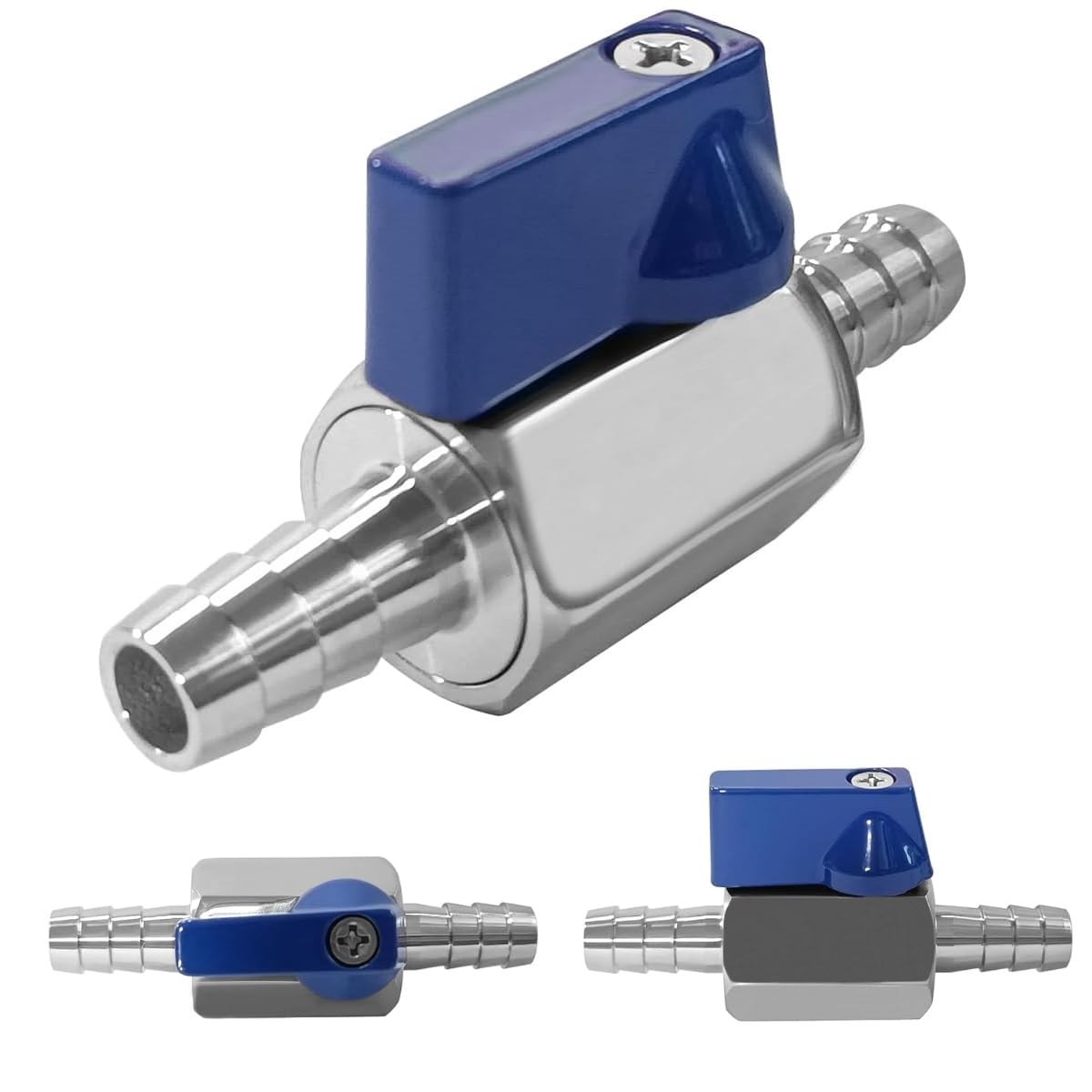 8mm Kugelhahn aus Edelstahl mit 2 Stück Schlauchklemmen, 304 mit Widerhaken Absperrventil Pagodengelenk für Wasser,Gas, Öl Kraftstoff, Pagodengelenk Garten Bewässerung Armatur (8MM 8mm Kugelhahn aus Edelstahl mit 2 Stück Schlauchklemmen, 304 mit Widerhaken Absperrventil Pagodengelenk für Wasser,Gas, Öl Kraftstoff, Pagodengelenk Garten Bewässerung Armatur (8MM