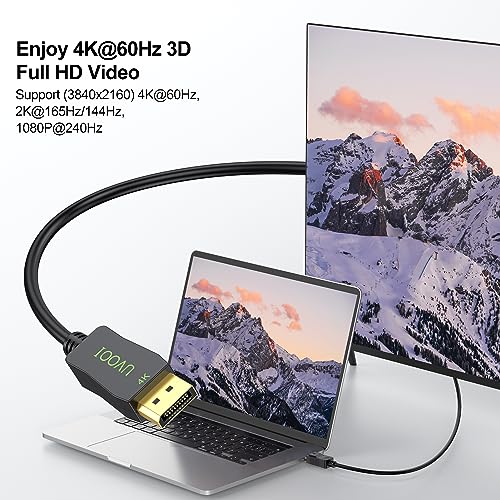 Image of 4K DisplayPort Cable 50 Feet, Long DP to DP Cable 50FT, 15.2m | Support 4K@30Hz, 2K, 1080P@60Hz, DisplayPort Cord for PC, TV, Gaming Monitor, Computer, Desktop, Laptop