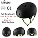 TurboSke Skateboard Helmet, BMX Helmet, Multi-Sport Helmet, Bike Helmet for Youth, Men, Women (Black&Green, L/XL)
