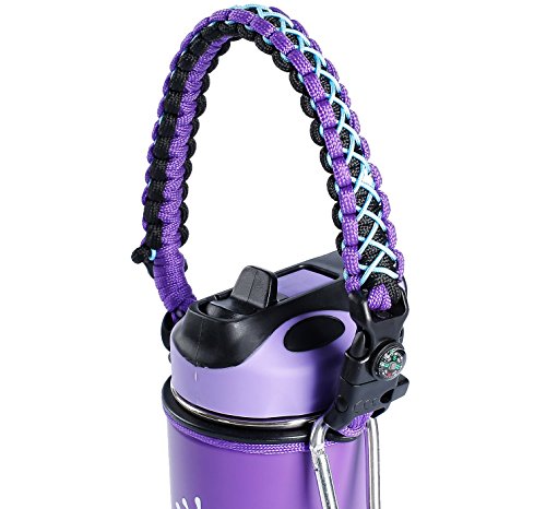 QeeLink Paracord Handle Compatible with Hydro Flask Wide Mouth Water Bottles - Paracord