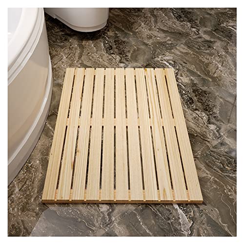Genérico Alfombrilla de Ducha de Madera Antideslizante para bañera, Piscina, baño Comercial, Impermeable, de bambú de Lujo, 60 x 60 cm (24 x 24 Pulgadas), Antideslizante, para Uso en Interiores y ext