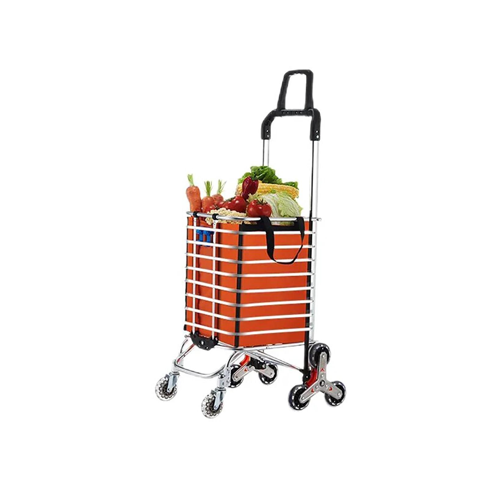 Chariot de courses pour le marché avec grand sac isotherme et roues pour escaliers