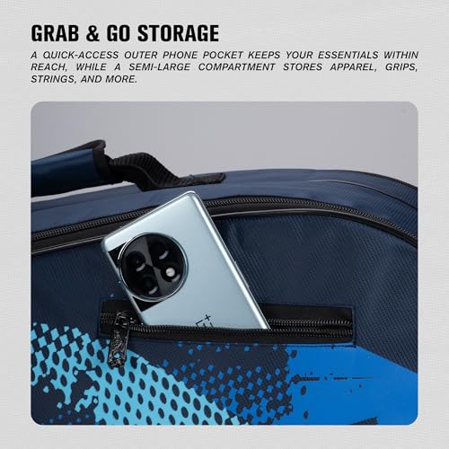 Image of Hundred Sonic Pack Kit Bag | Spacious Badminton Racket Bag with Dual Large Compartments for Rackets, Shoes & Gear - Ideal for Sports, Gym & Travel | Unisex Design