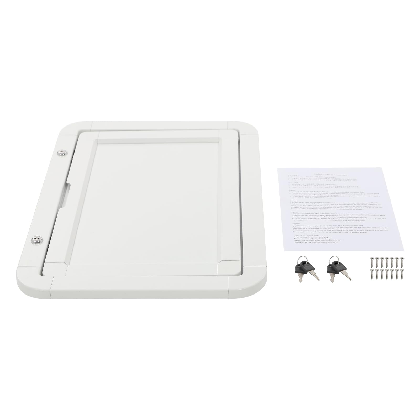 Table de Pique-Nique Pliable RV,Table de Pique-Nique pour Camping-Car Alliage D'aluminium Remorque Pliante pour Camping Table Murale 60 * 42cm,pour Camions,Caravanes (Blanc)
