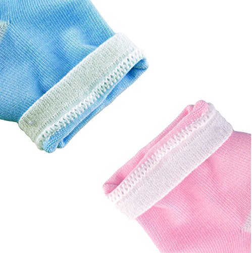 Makhry 2 Pairs Moisturizing Silicone Gel Heel Socks For Dry Hard Cracked Skin Open Toe Comfy Recovery Socks Day Night Care(Pink&Blue) #TOP4