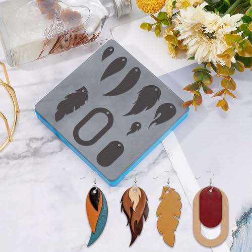 Matrices de découpe compatibles machines 15cm pour plumes en cuir