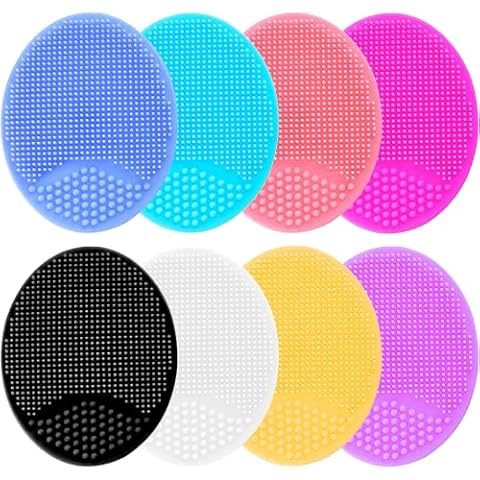 Face Scrubber, Silicone Face Scrubber, Soft Silicone Facial Cleansing Brush Face Exfoliator Blackhead Acne Pore Pad Cradle Cap Face Wash Brush for Deep Cleaning Skin Care 8 Pack Cover