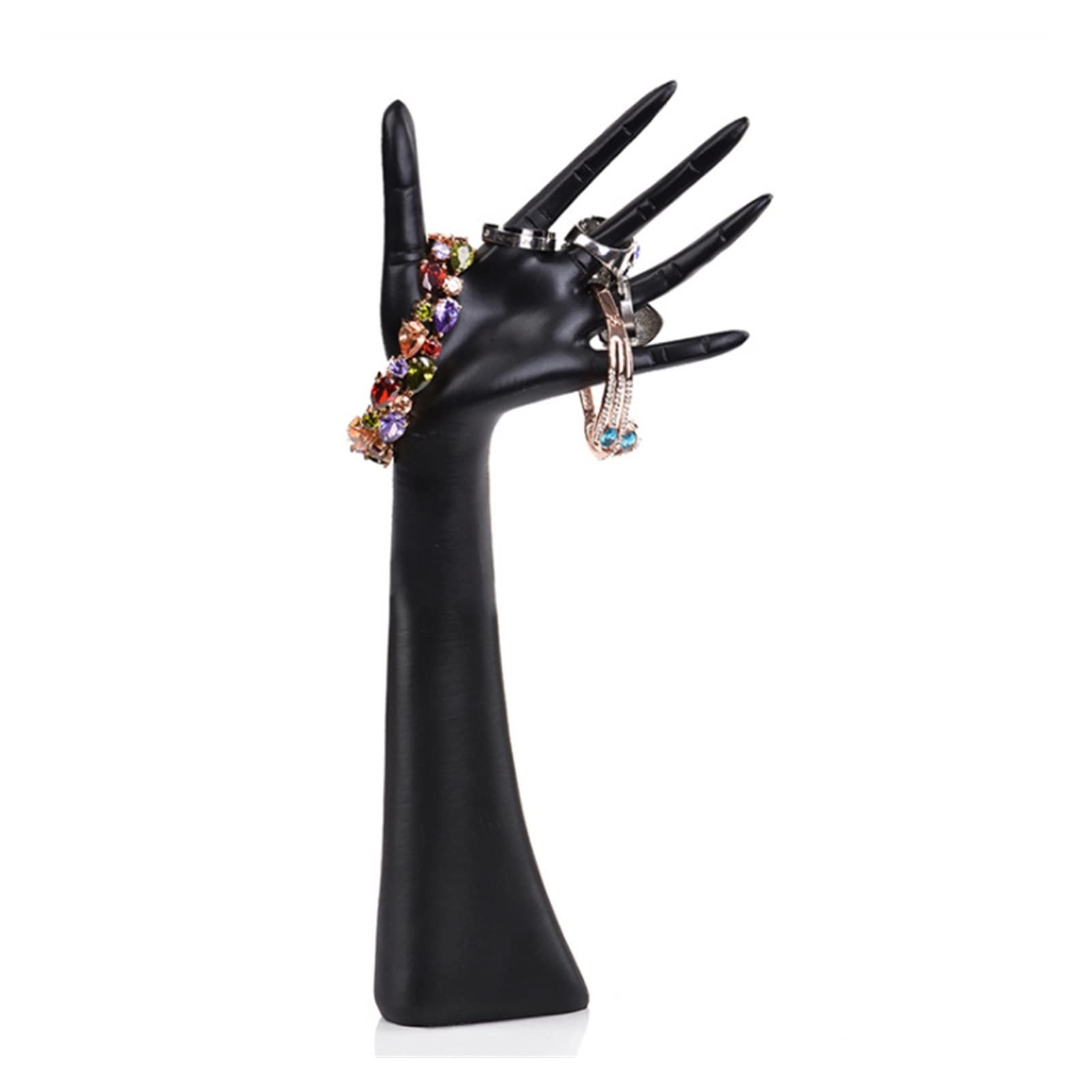 Présentoir à Bijoux Gestes Anneau Affichage Organisateur Mannequin résine Main 3colors Bague Collier Bracelet Bijoux Porte-Stand Support Etagère à Bijoux (Color : H30cm Black)