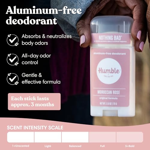 Image of Humble Aluminum-Free Deodorant Stick, Moroccan Rose - 2 Pack