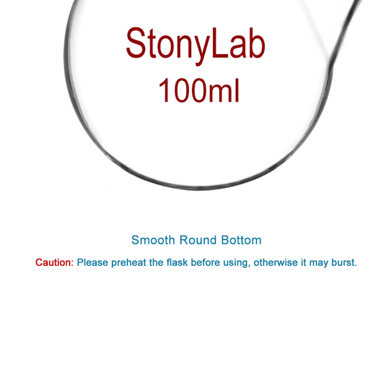 StonyLab Glass Heavy Wall 2 Neck Round Bottom Flask with 24/40 Center and Side Standard Outer Joint — Amazon image 6