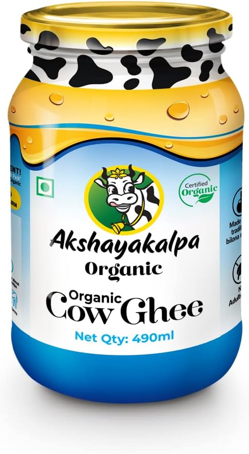 - Cow Ghee – 490 ml - Pure organic ghee, traditionally-churned, chemical-free, granular ghee, nutritious by nature