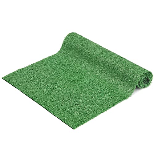 15mm Emerald Green Artificial Grass Pile Roll, 0.5mx2m Natural & Realistic Looking Synthetic Grass Fake Lawn, Artificial Turf Mat for Pet Porch Garden Backyard-Revamp Your Outdoor Space