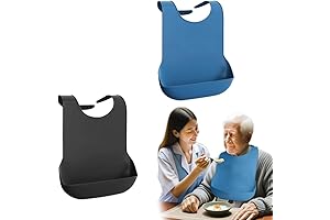 2-Pack Adjustable Adult Silicone Bibs for Mealtime Cleanliness
