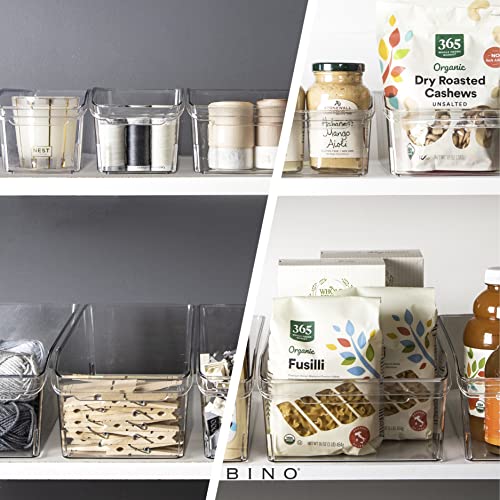BINO-Plastic-Storage-Bins-Small-THE-CURVE-COLLECTION-Multi-Use-Organizer-Bins-Storage-Containers-Kitchen-Pantry-and-Home-Organization-Fridge-Organizers-Pantry-Organization-and-Storage