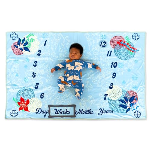 GOTS Certified Organic Cotton Baby Milestone Blanket 40