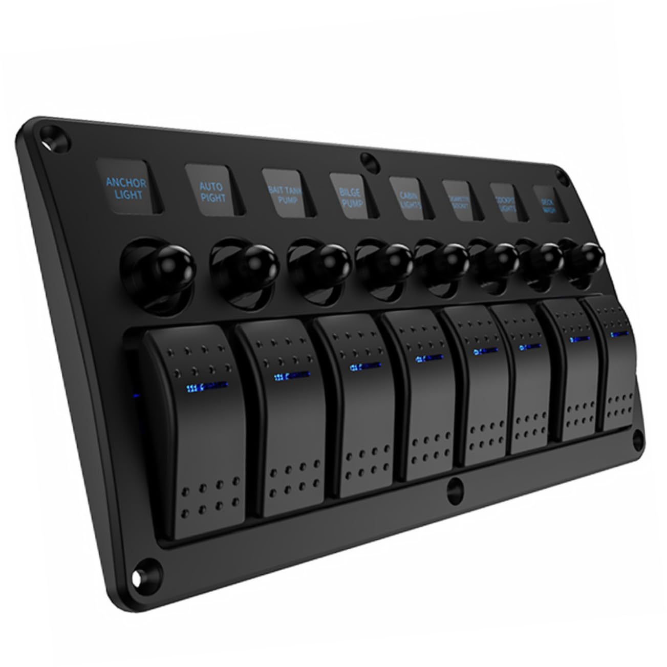 ABOOFAN 8 Gang Toggle Cigarette Socket Panel for Vehicles 12-24v High/Resistant 8 Button Boat Car Panel Supply