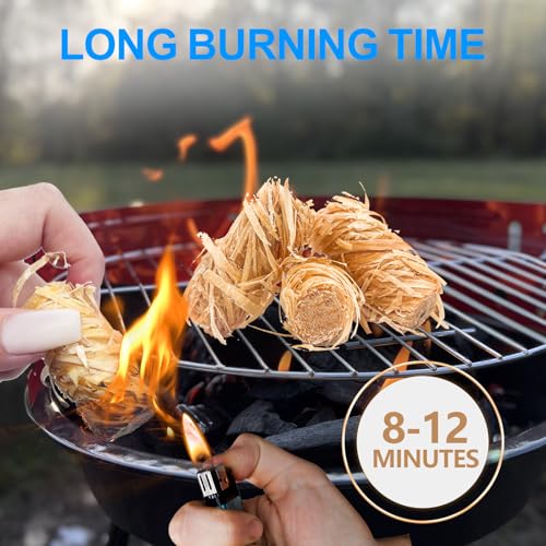 150 PCS Fire Starter for Fireplace, Waterproof - Natural Fire Starters, for BBQ, Pizza Oven, Fire-Pit, Campfires, Camping Charcoal Starter, Quick Light Wood Charcoal Firestarter - Image 4