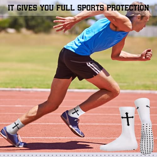 Cross Grip Soccer Socks Anti Slip Religious Christian Jesus Soccer Socks for Men and Women Football Crew4
