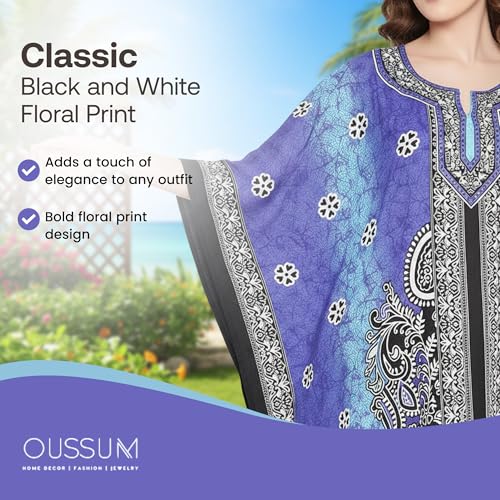 Image of Oussum Women Polyester Casual Long Plus Size Beach Caftan Cover Up Maxi Dress 1X-3X Summer Kaftan Dresses for Women