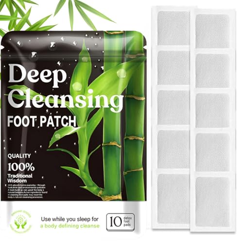 KIRZAX 10 Piezas Detox Pie Parche, Detox Parche, Detox Pie Parche, Detox para Dormir Mejor, Todo Natural Detox Pie Parche, Limpieza Profunda Pie Almohadillas