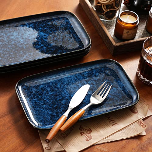 vancasso Stern Serving Platter & Tray Set, 4-Piece Ceramic Serving Plates for Parties, 11 Inch Easy-Clean Large Serving Dish for Main Course and Side Dishes, Blue - Image 6