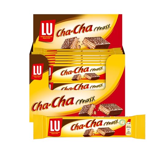 Cha Cha - Gaufrettes Caramel & Chocolat au Lait - Format Maxx - Présentoir de 36 Biscuits (34 g)