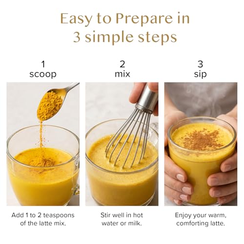 Image of VAHDAM, Golden Milk Powder /Turmeric Ginger Latte Mix (100g, 40 Cups) Caffeine-Free | Powerful Curcumin, Turmeric Powder & Ginger | Brew Hot /Iced Tea