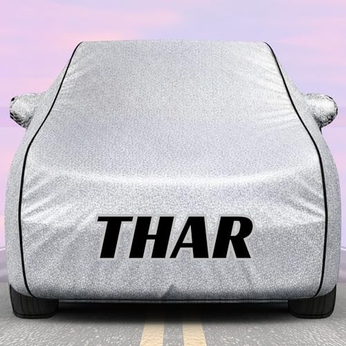 Image of Kings of Cover New Silver 100% Waterproof Thar Roxx Car Cover | Polyester Car Body Cover for Rain & Sun | UV Protection, Dustproof, Scratch Resistant, Windproof, Heat Resistant, Custom Fit