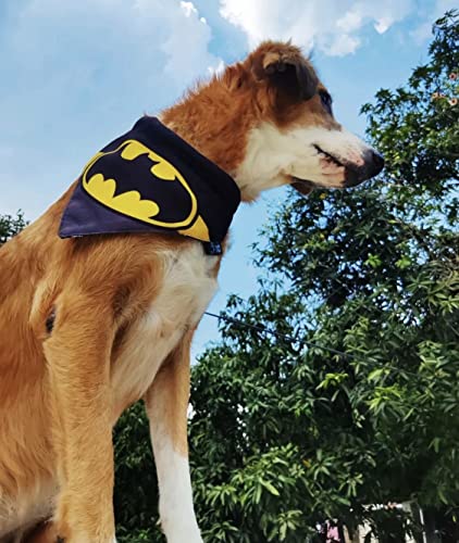Image of TDIT X�DC Batman Reversible Dog Bandana with Adjustable Dog Collar (Size X-Large)