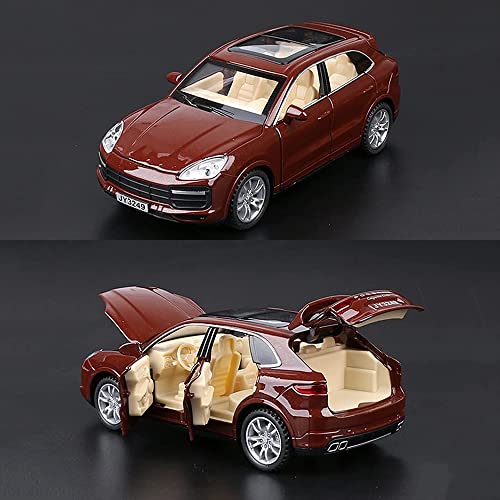Image of 1:32 Diecast Metal Car Model Caynen Cars for Kids Pull Back Openable Doors with Light Sound