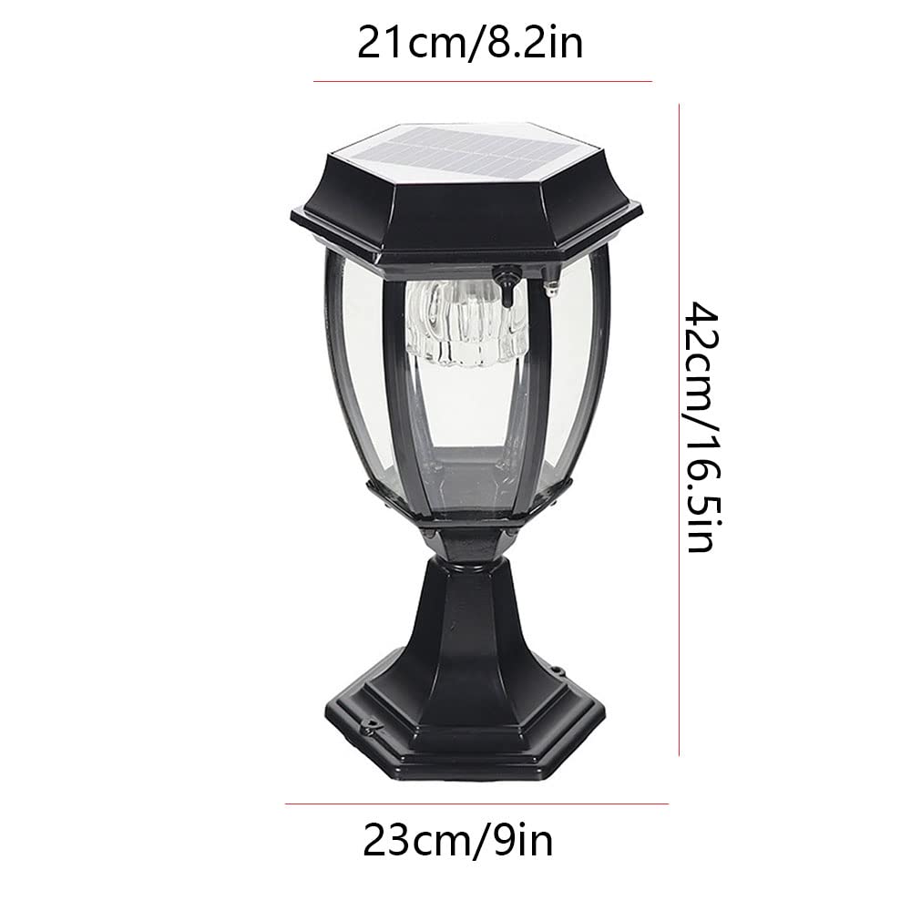 Solarna lampa filarowa, zewnętrzna lampa słupkowa do ogrodzenia, wodoodporna odlewana ciśnieniowo aluminium, kolumna w stylu europejskim na werandę ogrodową, kreatywna oprawa oświetleniowa retro