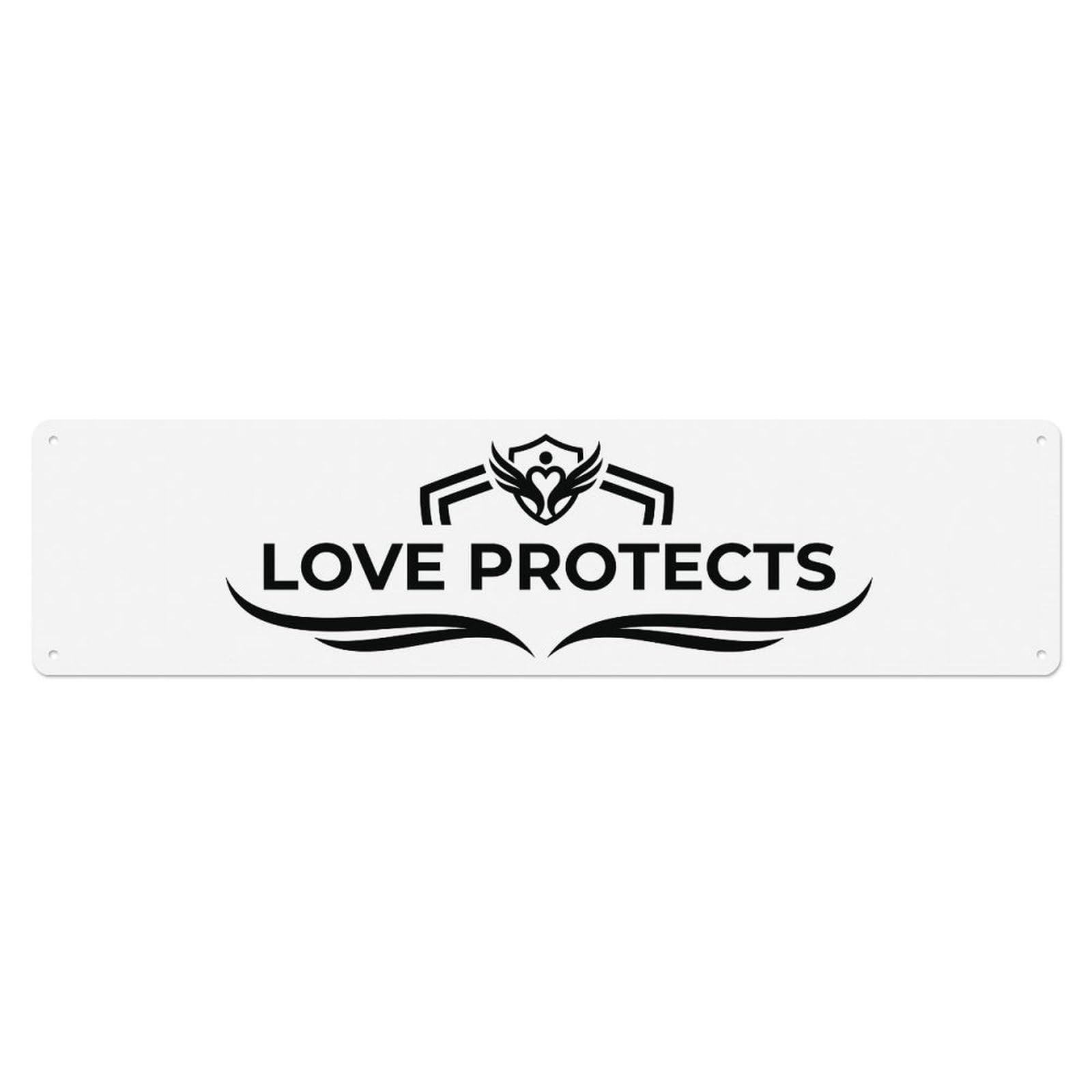 Love Protects Guarding Hearts Metal Tin Sign