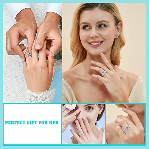M&Ostyle 925Silver Moissanite Adjustable Engagement Ring, Promise Eternity Ring for Women,Wedding Rings,Jewelry Gift,Friendship Promise Fashion Jewelry Valentine Gifts for Women2