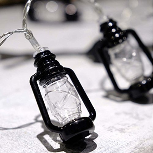 Luces LED de queroseno retro de 1m a pilas para decoración de Navidad 2