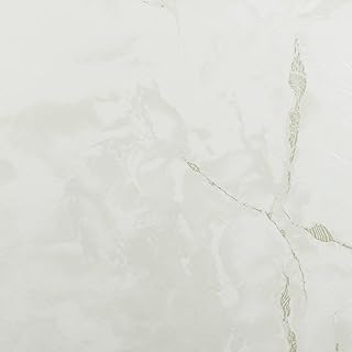 Nexus Self Adhesive 12-Inch Vinyl Floor Tiles, 20 Tiles - 12" x 12", Classic White & Grey Veins Pattern - Peel & Stick, DI...