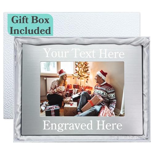 Personalized Picture Frame with Gifts Box, 5x7 Custom Aluminum Pi...