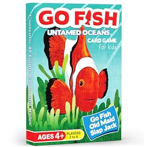 GO Fish Untamed Oceans Card Game for Kids Age 4-8 | Play Go Fish, Old Maid and Slap Jack Using The Same Deck | Easy to Learn | Fun Gift Boy or Girl