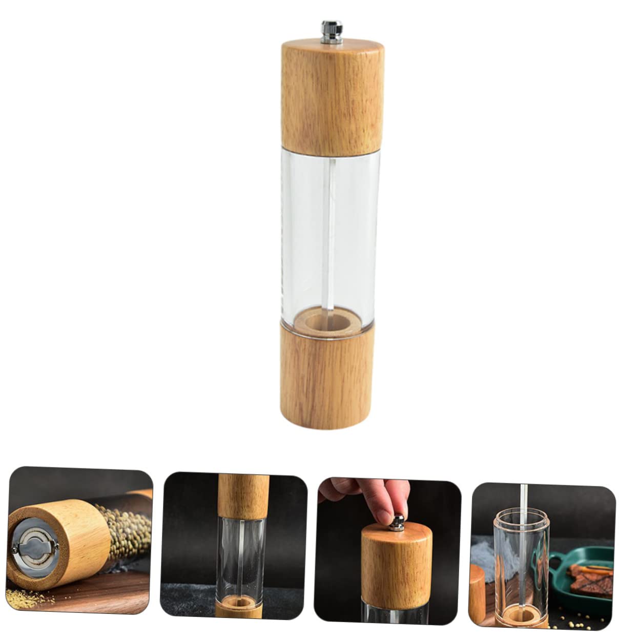 BRIGHTFUFU 1Pc Manual Pepper Grinder Kitchen for Home Cooking Easy to Clean for Pepper Beans for Picnics and Bbq Parties