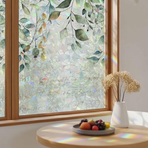 Película decorativa para ventana con hojas de eucalipto 23.6x59 miniatura 1